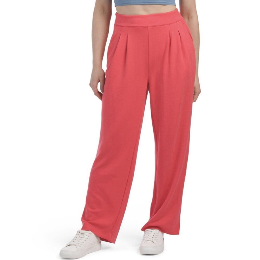 Nanette Lepore Women's Pull On Pants Size L Pink Wide Leg Soft Pockets NWT $58